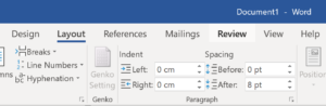 Tab hover in Office 2019